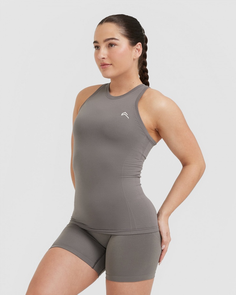 Oner Active Go To Seamless Fitted High Neck μπλουζακια γκρι | HTW126039