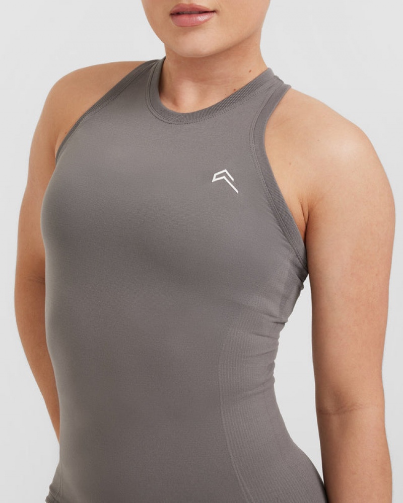 Oner Active Go To Seamless Fitted High Neck μπλουζακια γκρι | HTW126039