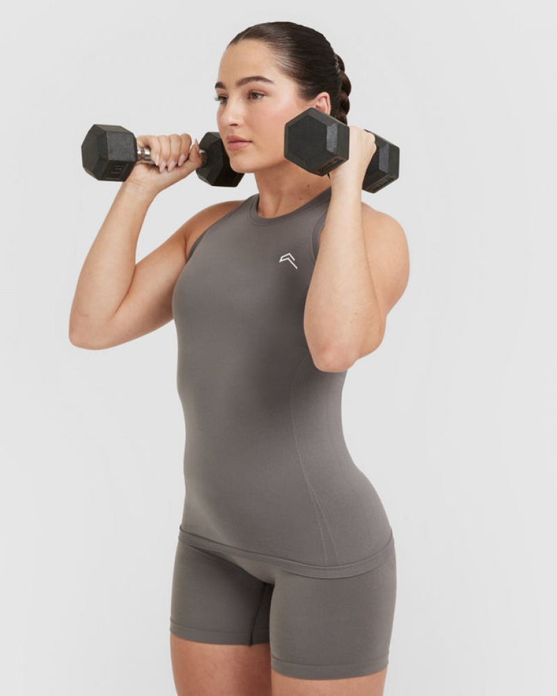 Oner Active Go To Seamless Fitted High Neck μπλουζακια γκρι | HTW126039