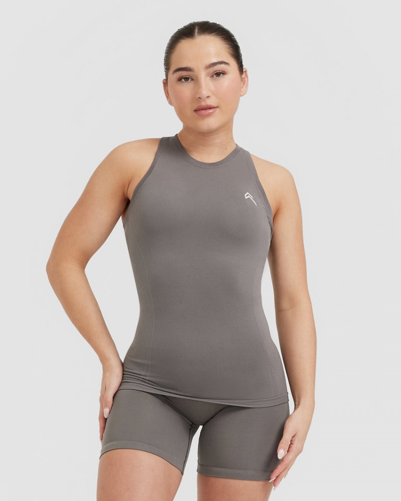 Oner Active Go To Seamless Fitted High Neck μπλουζακια γκρι | HTW126039