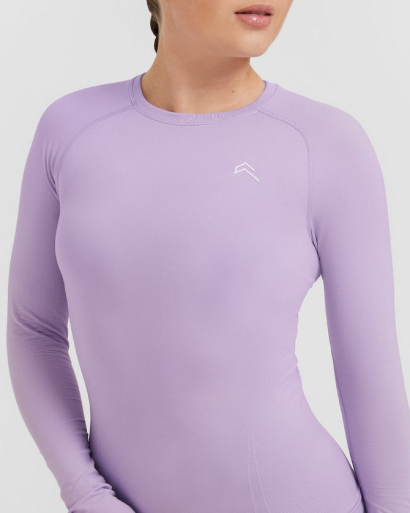 Oner Active Go To Seamless Fitted Long Sleeve μπλουζακια μωβ | VJA286375