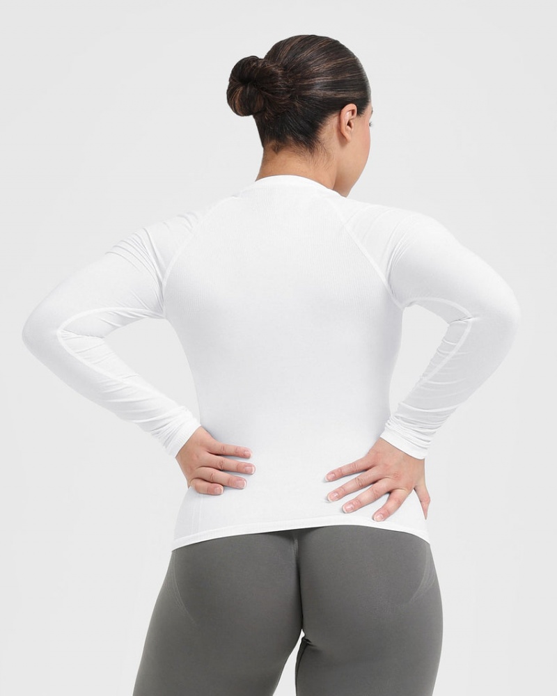 Oner Active Go To Seamless Fitted Long Sleeve μπλουζακια ασπρα | WFJ319827