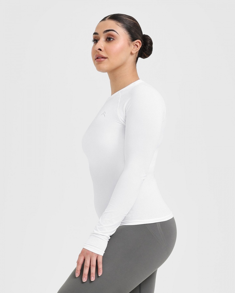 Oner Active Go To Seamless Fitted Long Sleeve μπλουζακια ασπρα | WFJ319827