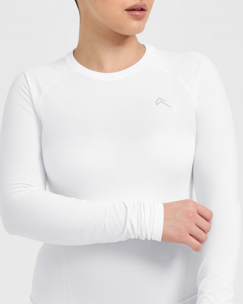 Oner Active Go To Seamless Fitted Long Sleeve μπλουζακια ασπρα | WFJ319827