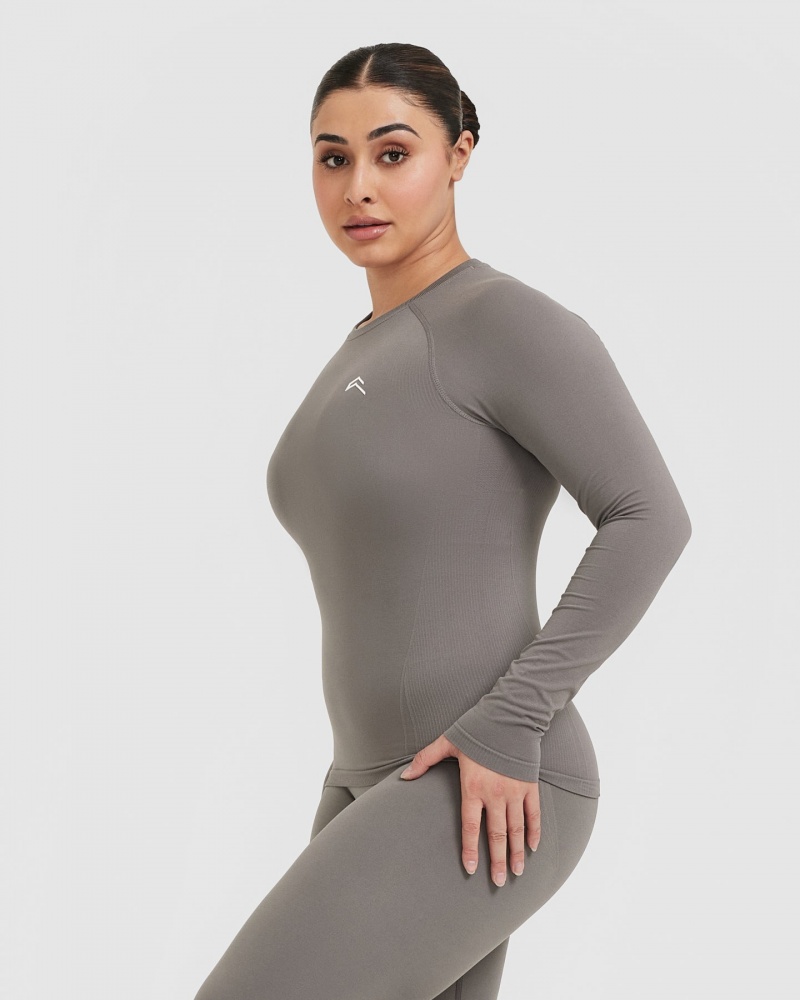 Oner Active Go To Seamless Fitted Long Sleeve μπλουζακια γκρι | RSH763945