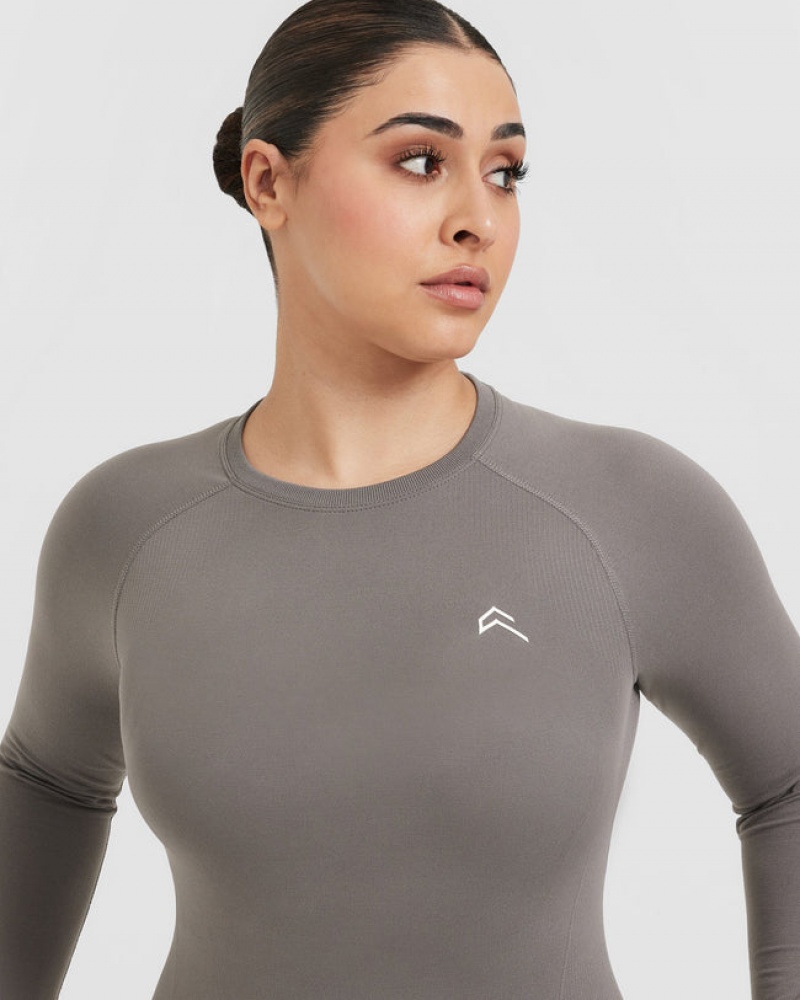 Oner Active Go To Seamless Fitted Long Sleeve μπλουζακια γκρι | RSH763945