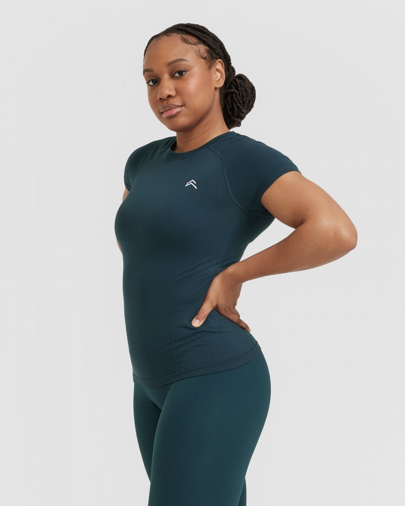 Oner Active Go To Seamless Fitted μπλουζακια μπλε | KUP430691