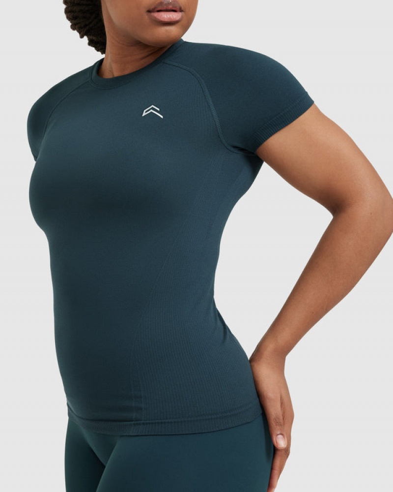 Oner Active Go To Seamless Fitted μπλουζακια μπλε | KUP430691