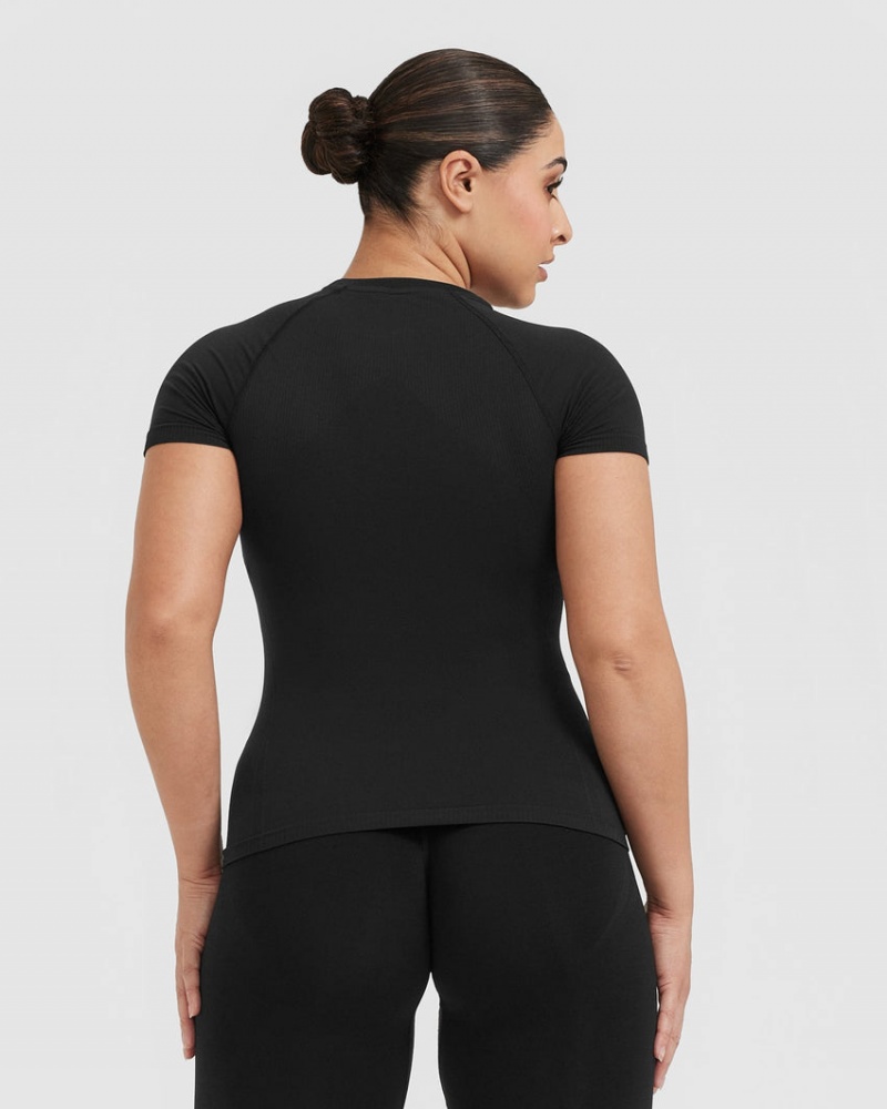 Oner Active Go To Seamless Fitted μπλουζακια μαυρα | OXW678250