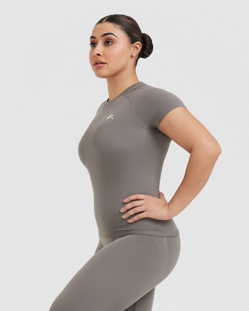 Oner Active Go To Seamless Fitted μπλουζακια γκρι | PUJ926015