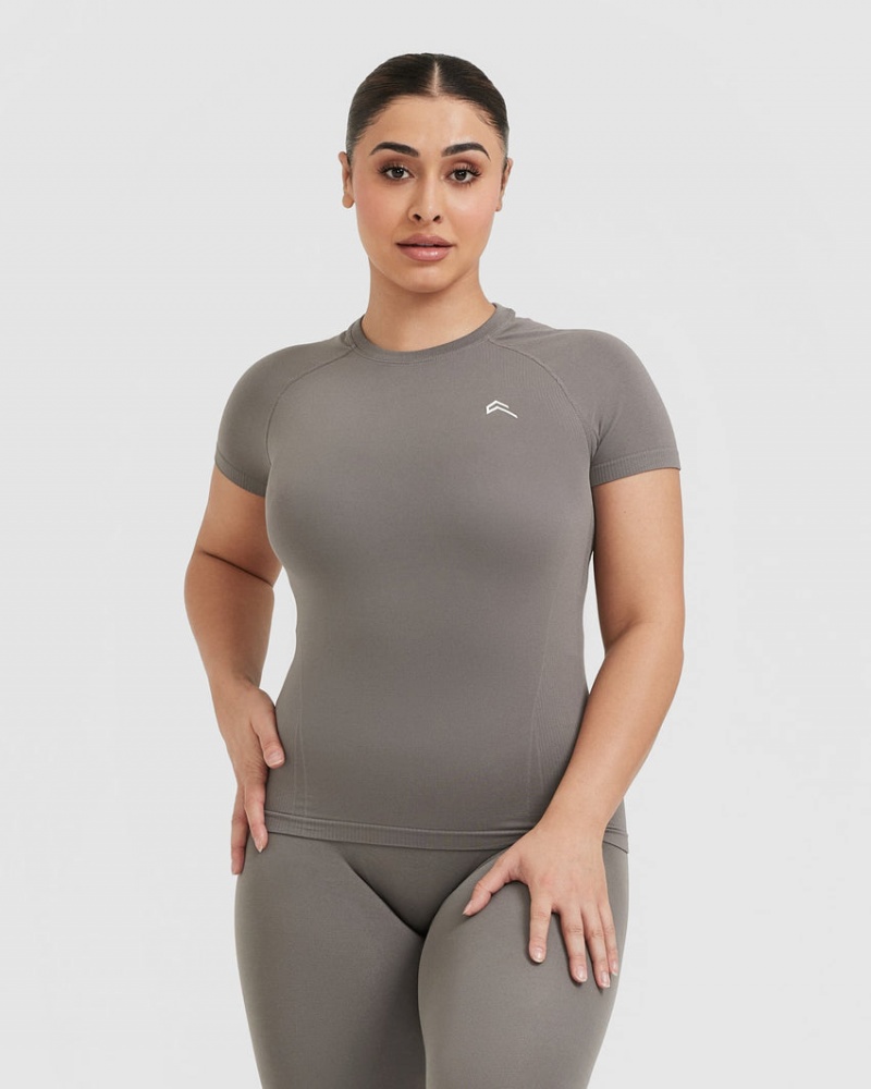 Oner Active Go To Seamless Fitted μπλουζακια γκρι | PUJ926015