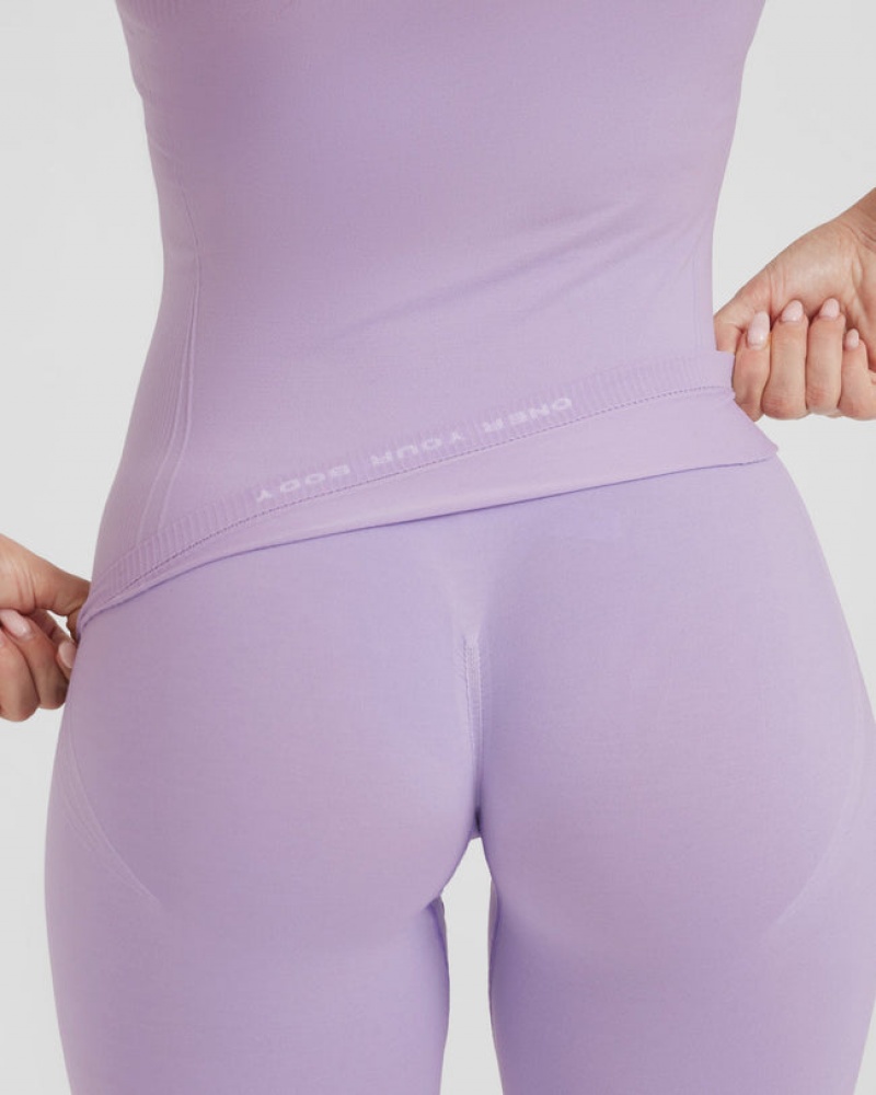 Oner Active Go To Seamless Fitted μπλουζακια μωβ | TEC018573