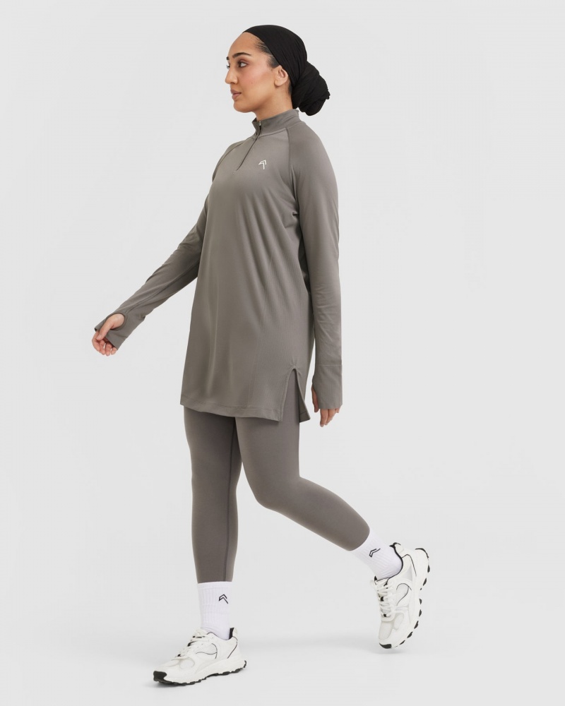 Oner Active Go To Seamless Loose Long Sleeve Longline μπλουζακια γκρι | JXT708134