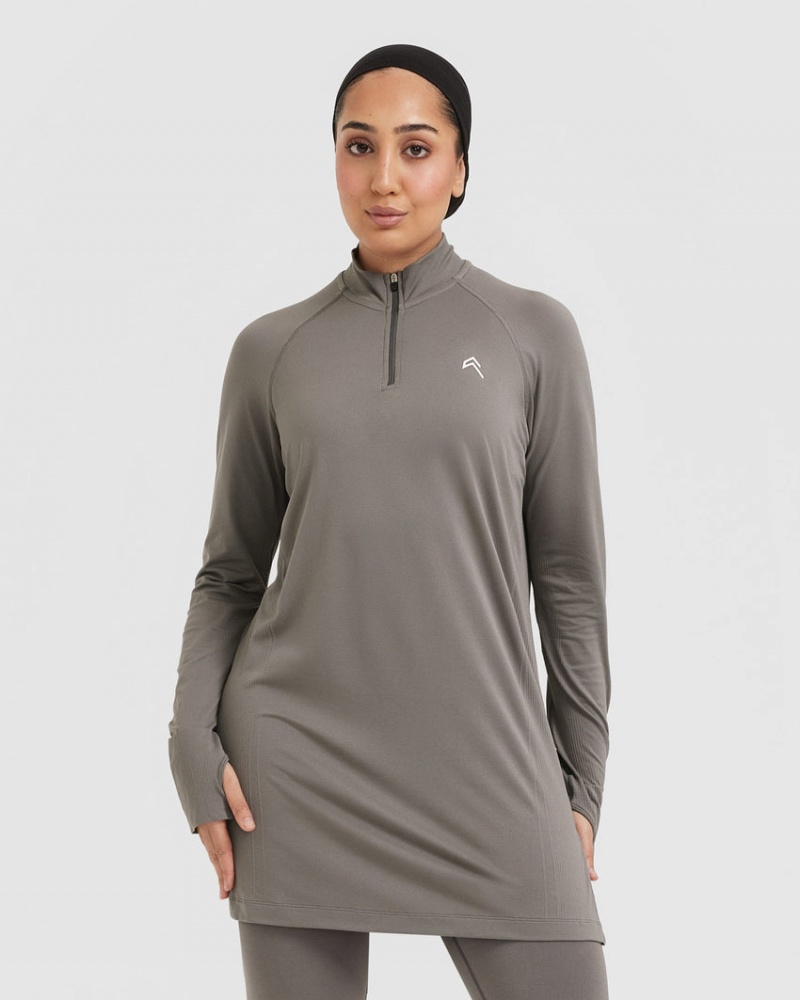 Oner Active Go To Seamless Loose Long Sleeve Longline μπλουζακια γκρι | JXT708134