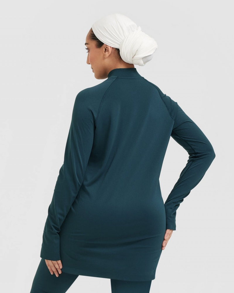 Oner Active Go To Seamless Loose Long Sleeve Longline μπλουζακια μπλε | ETY917582