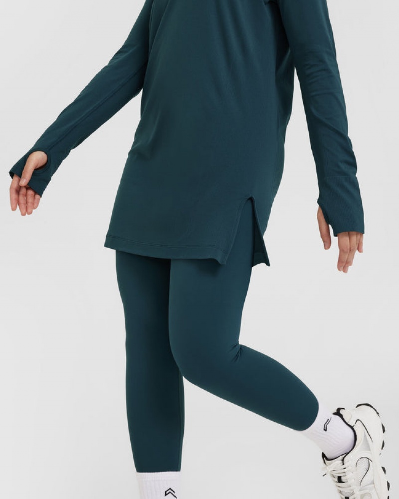 Oner Active Go To Seamless Loose Long Sleeve Longline μπλουζακια μπλε | ETY917582