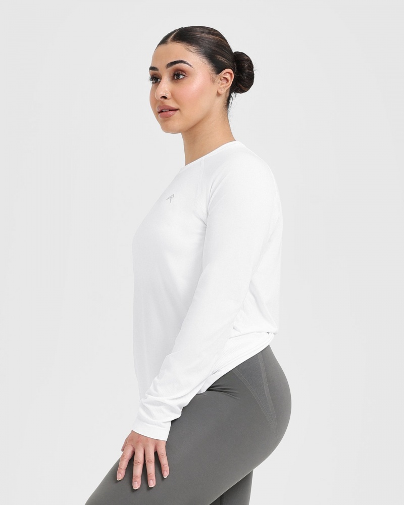 Oner Active Go To Seamless Loose Long Sleeve μπλουζακια ασπρα | FYT459268