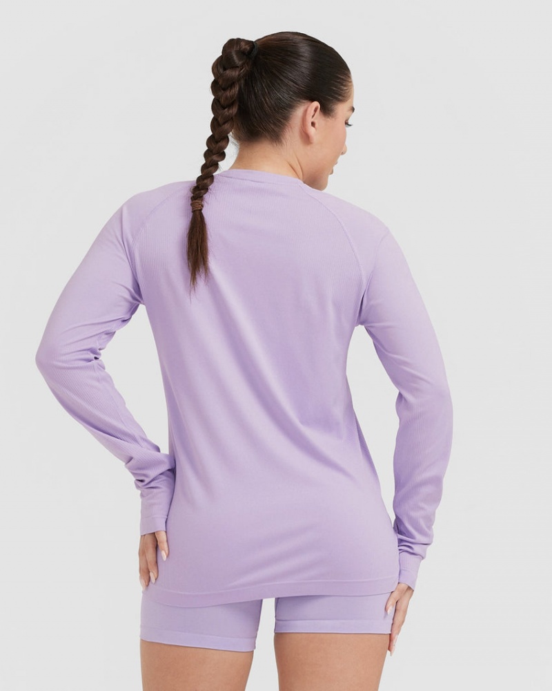 Oner Active Go To Seamless Loose Long Sleeve μπλουζακια μωβ | TFZ597348