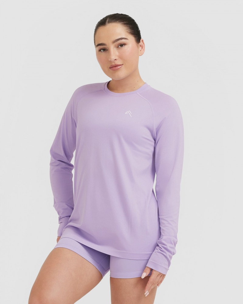 Oner Active Go To Seamless Loose Long Sleeve μπλουζακια μωβ | TFZ597348