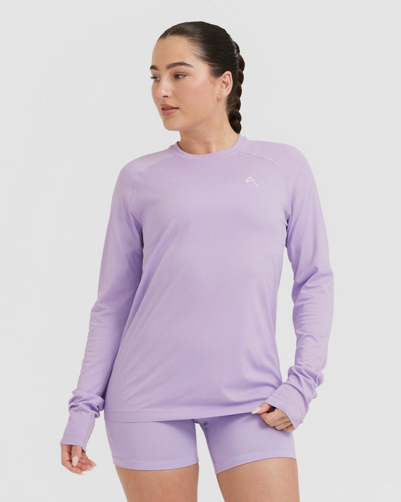 Oner Active Go To Seamless Loose Long Sleeve μπλουζακια μωβ | TFZ597348