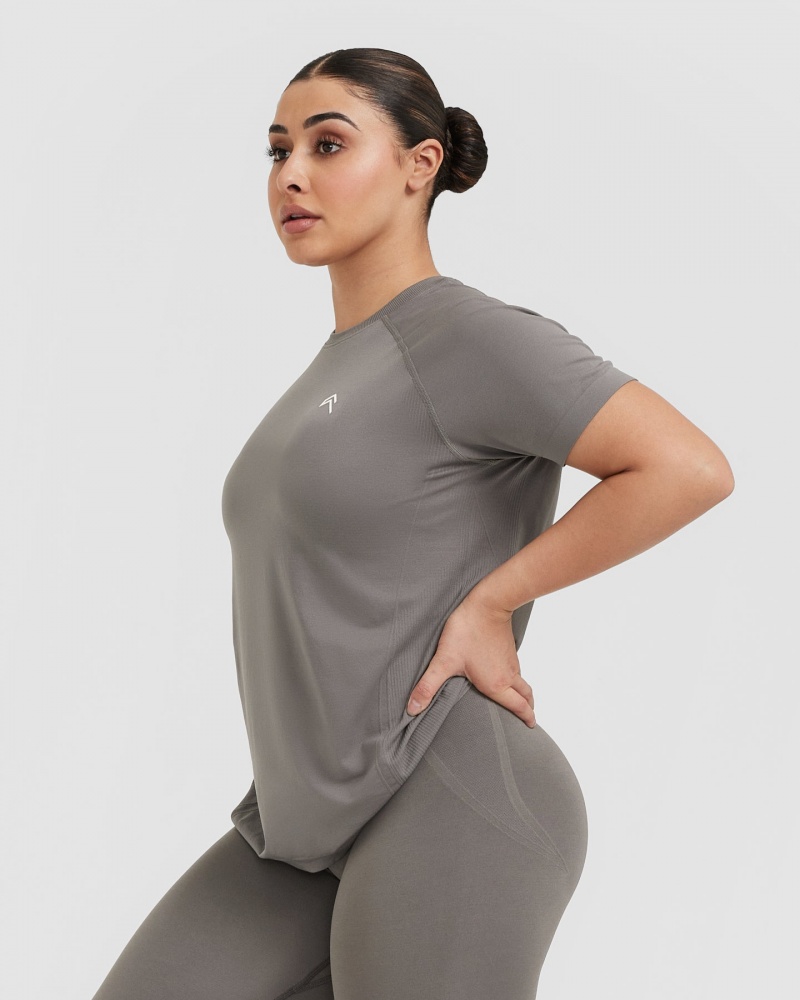 Oner Active Go To Seamless Loose μπλουζακια γκρι | IHN832056