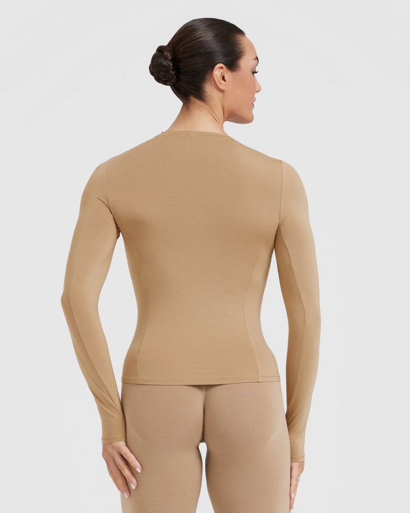 Oner Active Mellow Soft Long Sleeve μπλουζακια καφε | GUZ654701