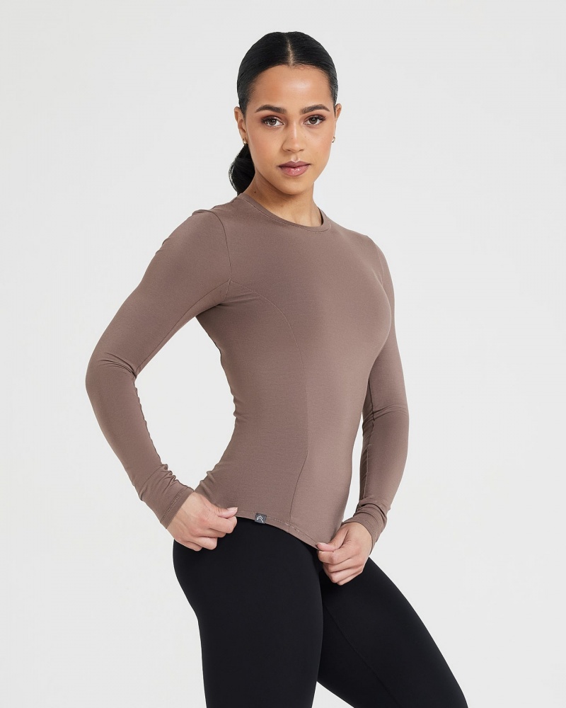 Oner Active Mellow Soft Long Sleeve μπλουζακια καφε | IPF935168