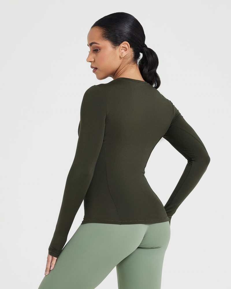 Oner Active Mellow Soft Long Sleeve μπλουζακια Χακί | YXP629435