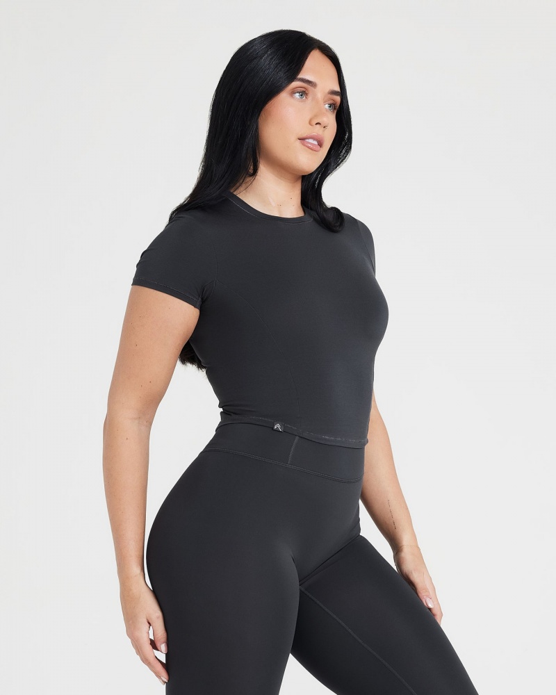 Oner Active Mellow Soft Mid κοντο Sleeve μπλουζακια μαυρα | ZVL143089