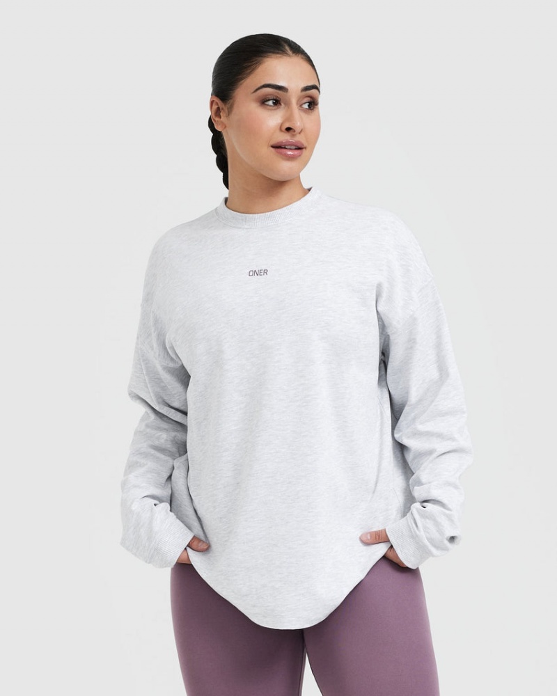 Oner Active Raising The Bar σταμπεσ Unisex Long Sleeve μπλουζακια ανοιχτο γκρι | WTA089124