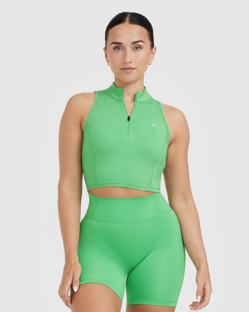 Oner Active Timeless Half Zip Crop Tank μπλουζακια πρασινο | CQI582961