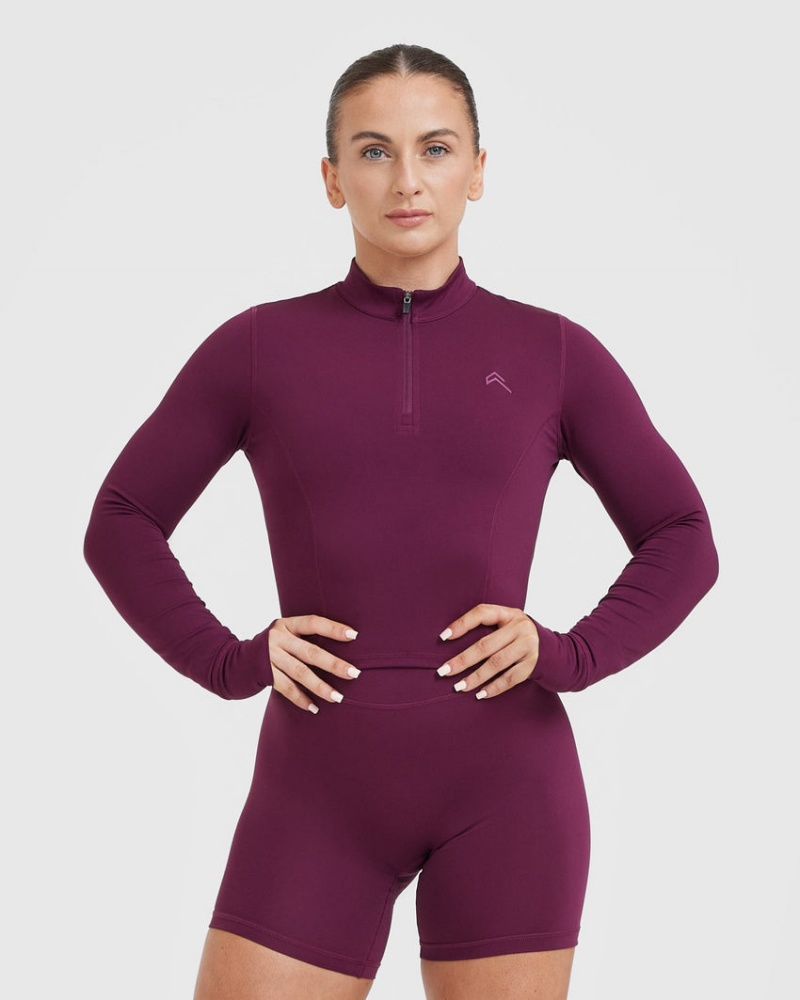 Oner Active Timeless Half Zip Mid Long Sleeve μπλουζακια μωβ | TJM295730