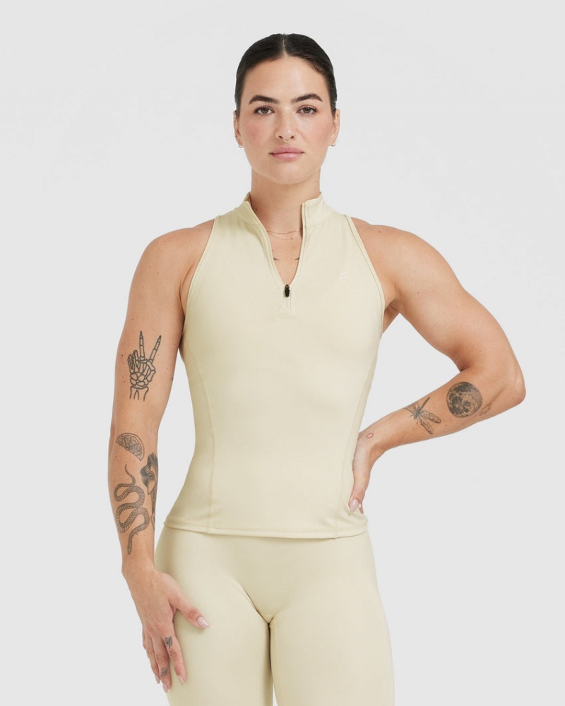 Oner Active Timeless Half Zip Tank μπλουζακια ανοιχτο κίτρινα | SPZ109523