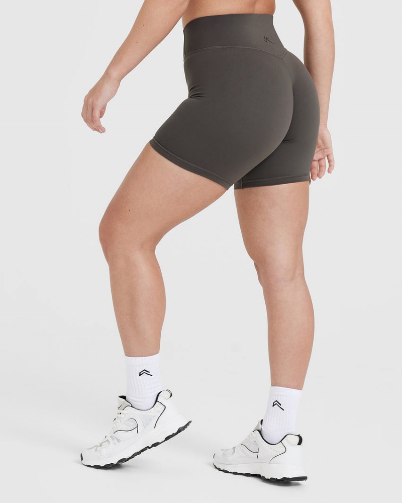 Oner Active Timeless High Waisted Σορτσ βαθυ γκρι καφε | RMZ862519