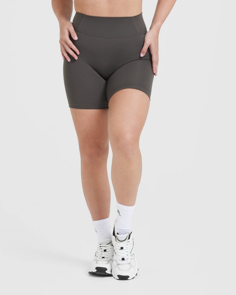 Oner Active Timeless High Waisted Σορτσ βαθυ γκρι καφε | RMZ862519