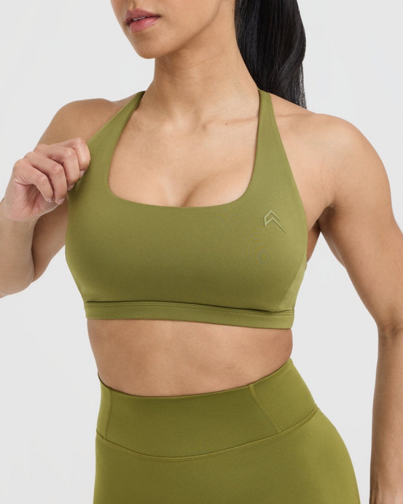 Oner Active Timeless Square Neck Sports Bras Ελιά πρασινο | MTJ423798