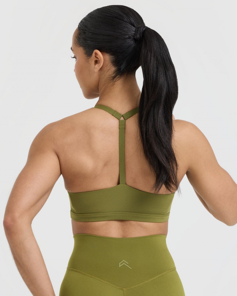 Oner Active Timeless Square Neck Sports Bras Ελιά πρασινο | MTJ423798