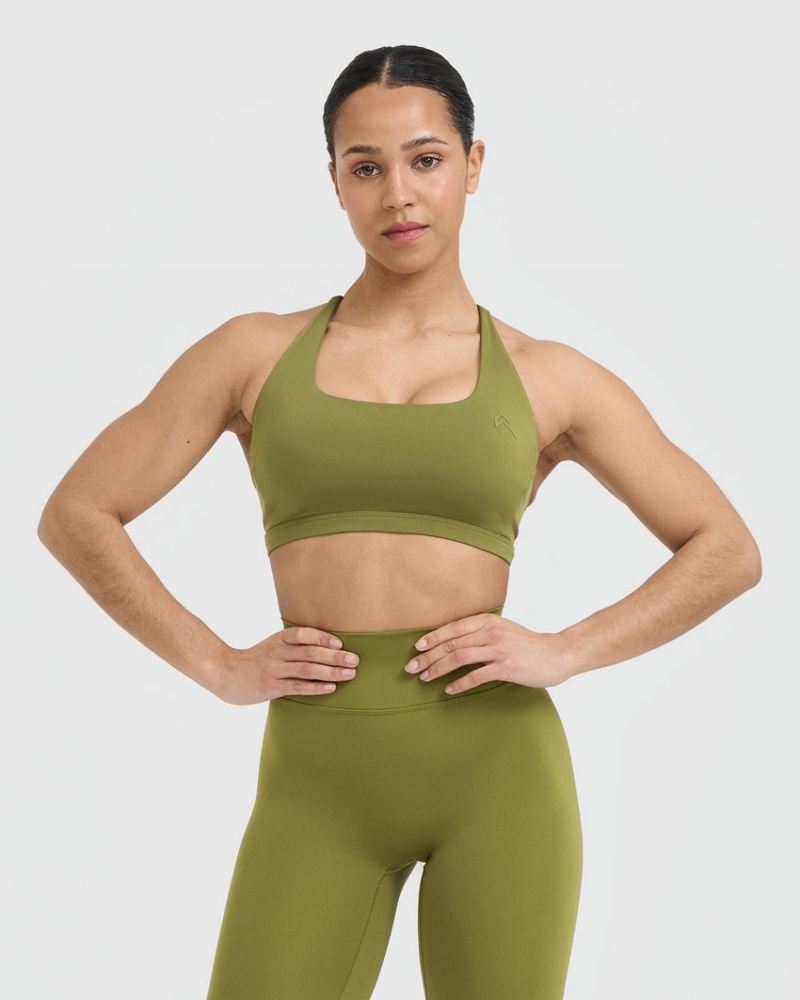 Oner Active Timeless Square Neck Sports Bras Ελιά πρασινο | MTJ423798