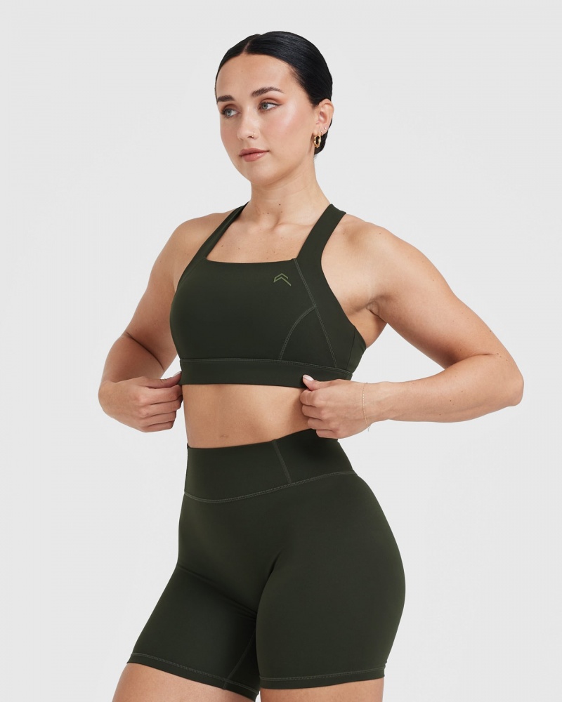 Oner Active Timeless φαρδια λουρακια Sports Bras Χακί | NCW104936