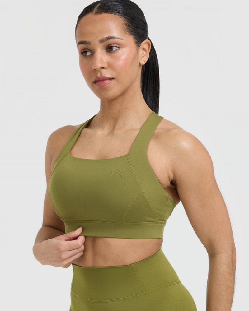 Oner Active Timeless φαρδια λουρακια Sports Bras Ελιά πρασινο | HYK913568