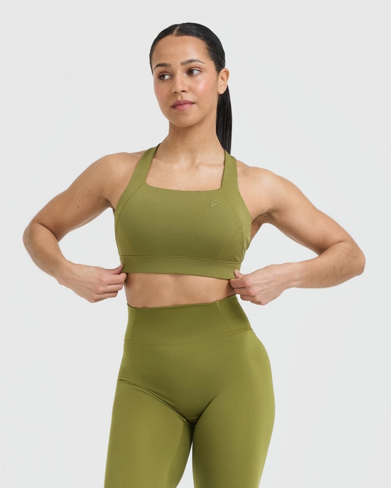 Oner Active Timeless φαρδια λουρακια Sports Bras Ελιά πρασινο | HYK913568