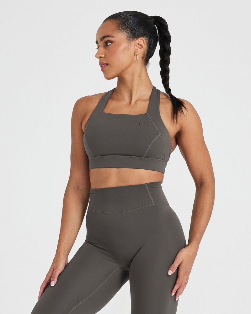 Oner Active Timeless φαρδια λουρακια Sports Bras βαθυ γκρι καφε | TIZ824367