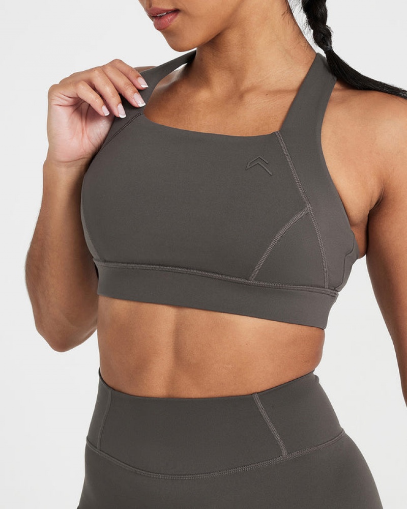 Oner Active Timeless φαρδια λουρακια Sports Bras βαθυ γκρι καφε | TIZ824367