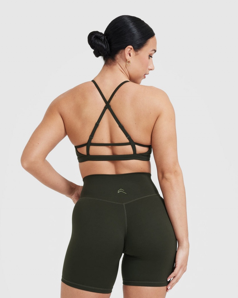 Oner Active Timeless strappy Bralette Sports Bras Χακί | YPN548306