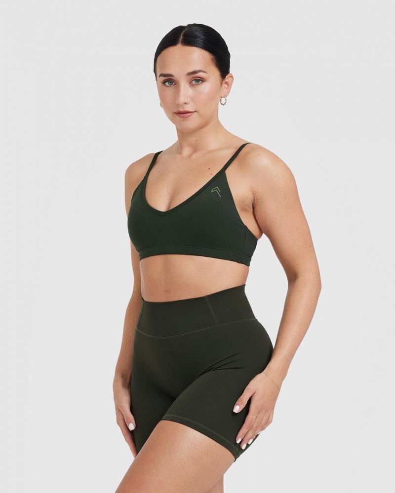 Oner Active Timeless strappy Bralette Sports Bras Χακί | YPN548306