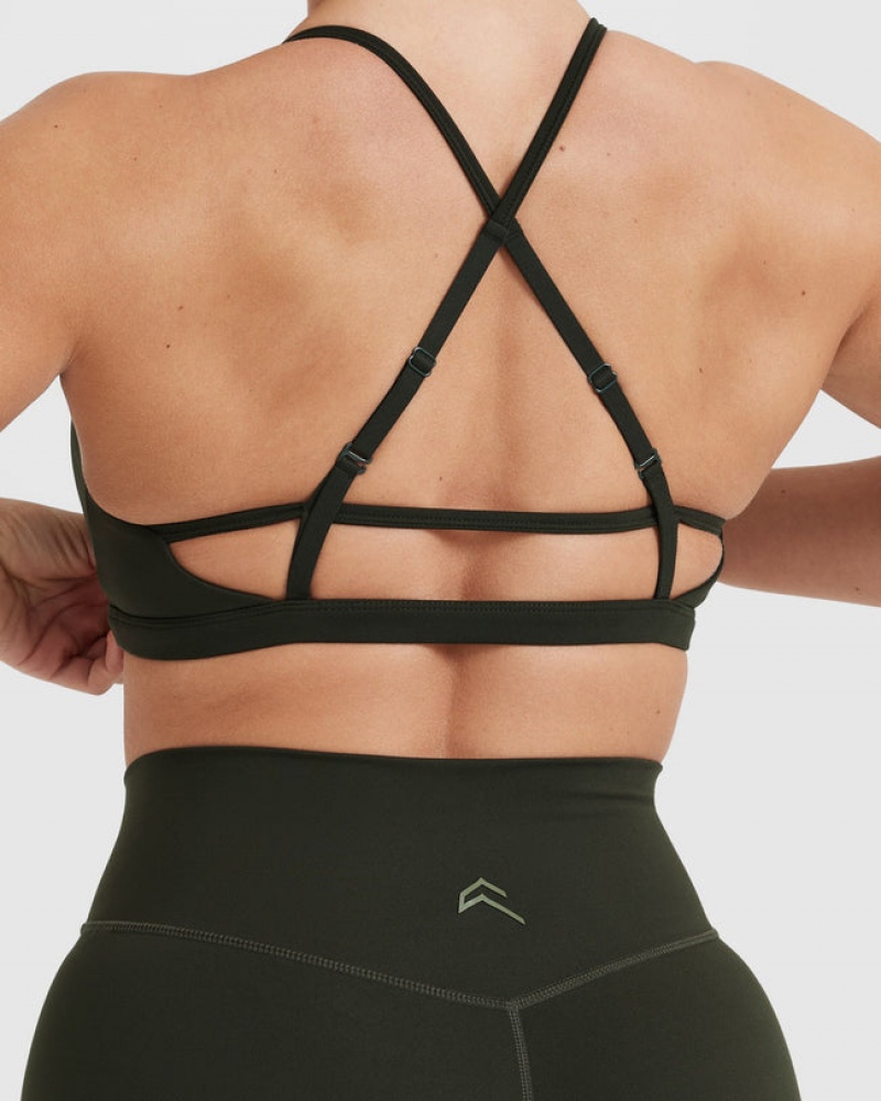 Oner Active Timeless strappy Bralette Sports Bras Χακί | YPN548306