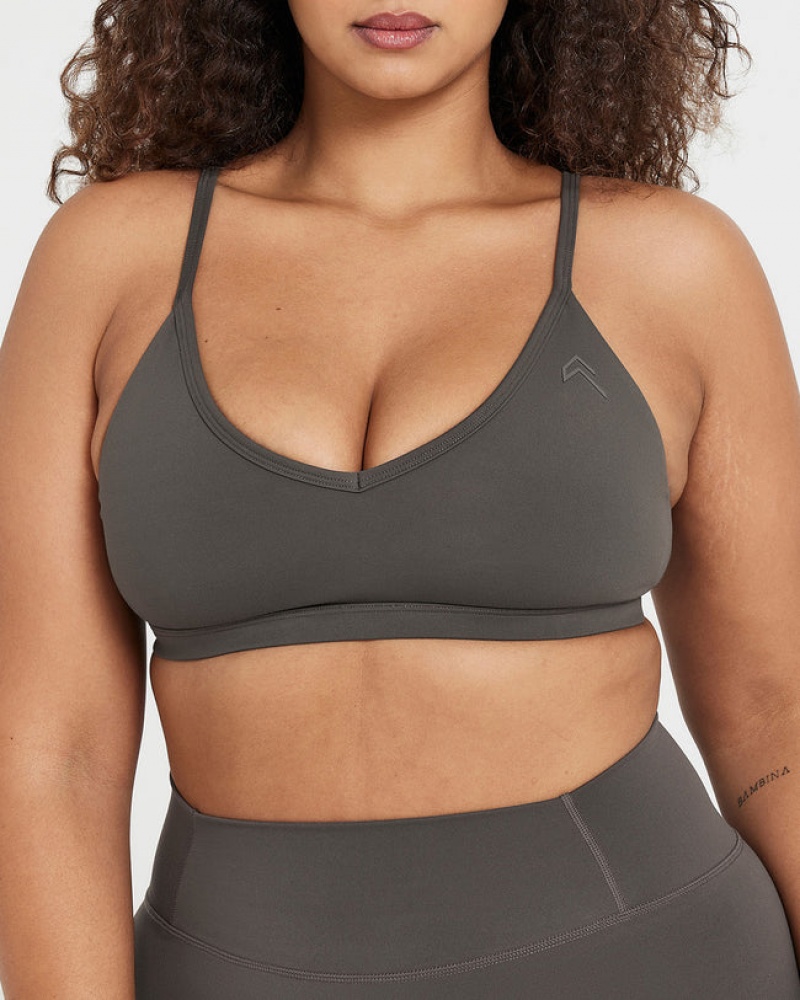 Oner Active Timeless strappy Bralette Sports Bras βαθυ γκρι καφε | BQN968024