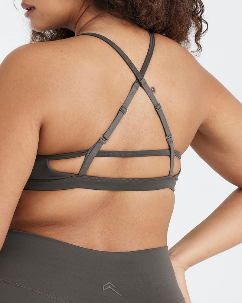 Oner Active Timeless strappy Bralette Sports Bras βαθυ γκρι καφε | BQN968024