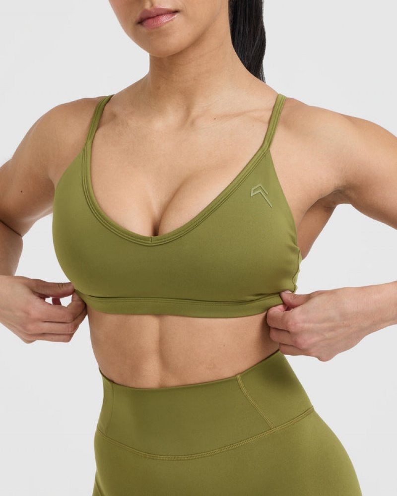 Oner Active Timeless strappy Bralette Sports Bras Ελιά πρασινο | CNW432907