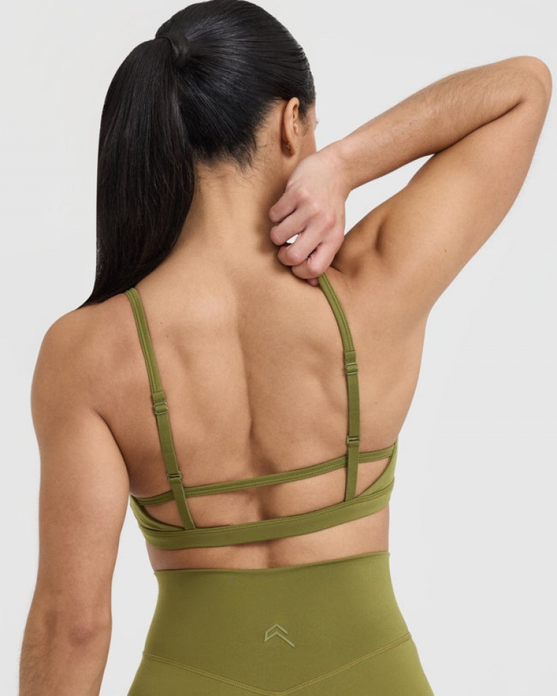 Oner Active Timeless strappy Bralette Sports Bras Ελιά πρασινο | CNW432907